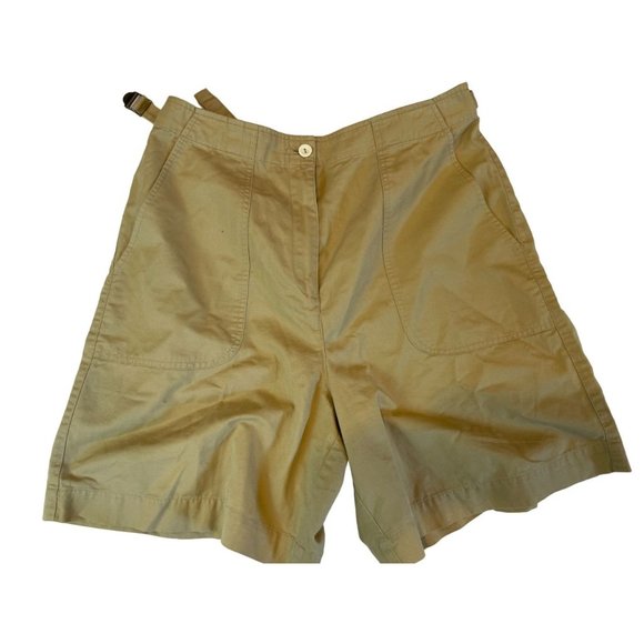 Liz Claiborne Mens Bermuda Chino Shorts 100% Cotton Belt Waist Khaki Size 10 - Picture 1 of 7